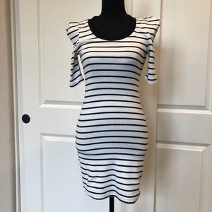 Black and white stripe dress